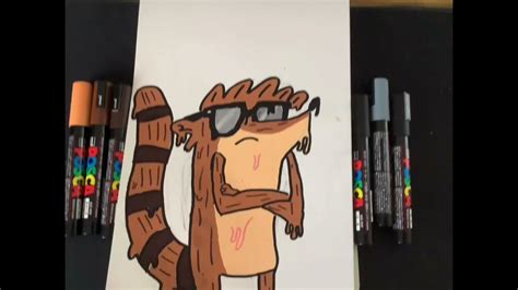 Drawing Rigby From Regular Show With Drip Effect Youtube