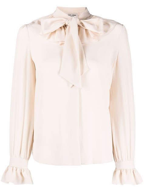 Crepe Pussy Bow Blouse Modesens