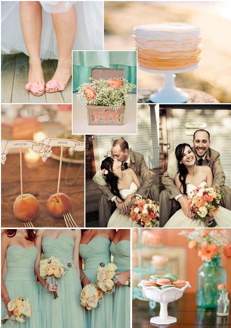 Peach And Aqua Peach Wedding Wedding Colors Wedding
