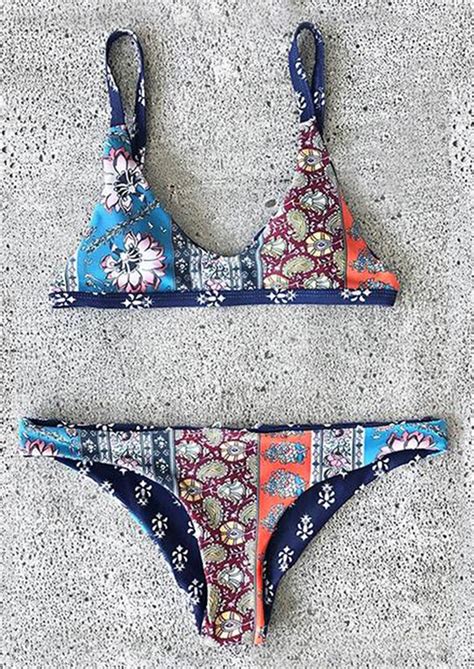 floral printed sexy bikini set fairyseason