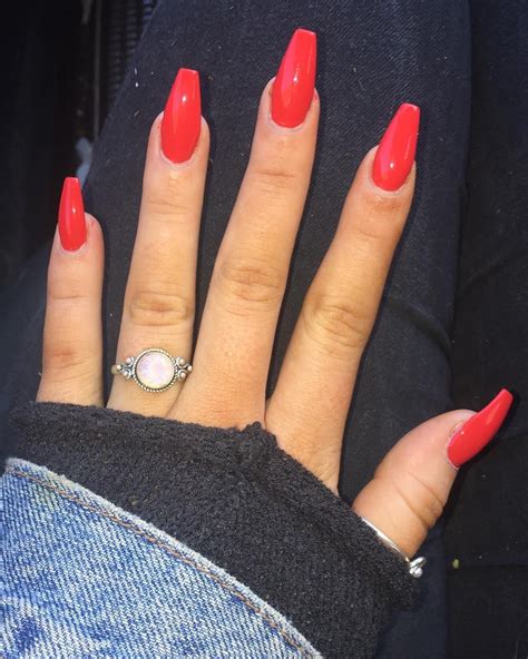 Red Nails Acrylics Coffin Red Matte Nails Red Nails Acrylic Nails