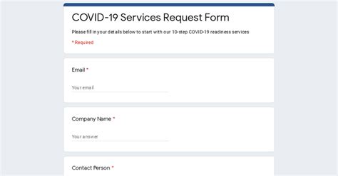 COVID Services Request Form
