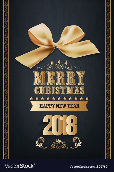 Happy New Year 2018 Greeting Card Royalty Free Vector Image