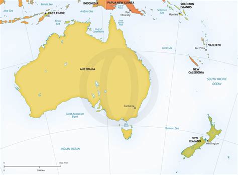 Map Of Australia New Zealand Graphics Creative Market