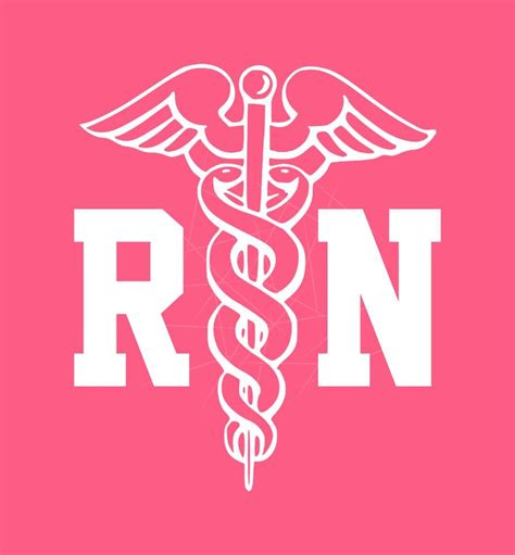 Pink Rn Nurse T With Caduceus Symbol Png Free Download Files For