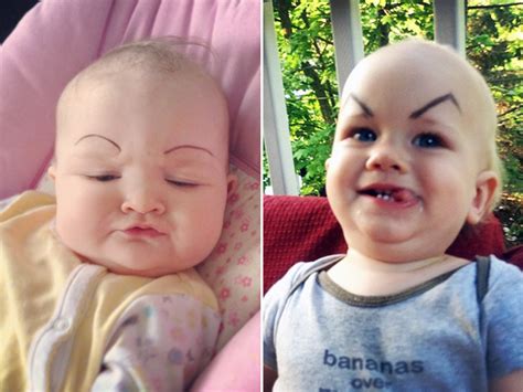 Babies With Eyebrows Drawn On Their Faces Gallery Ebaums World