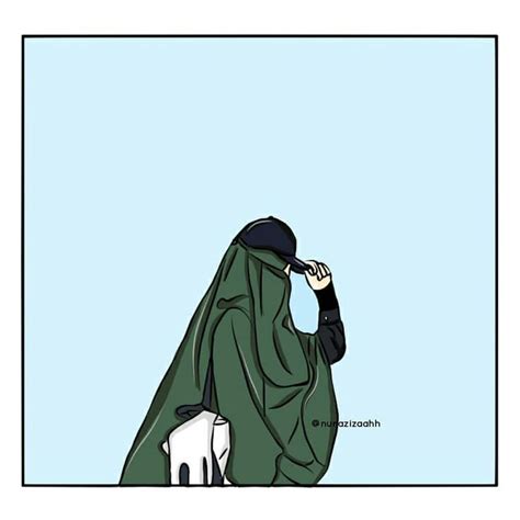 Gambar Kartun Muslimah Bercadar Bertopi Kartun Kartun Hijab