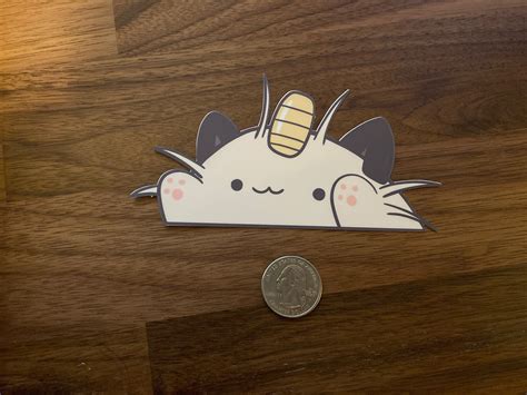 Meowth Bongo Cat Decal Sticker Waterproof Fade Proof Etsy