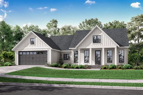 One Story Modern Farmhouse Plan With Open Concept Living