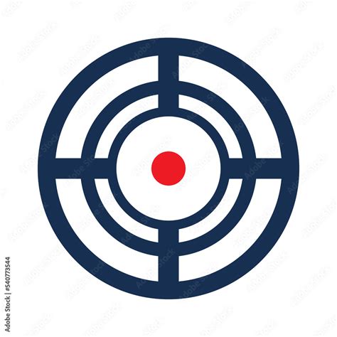 Target Destination With Red Dot Icon Aim Sniper Shoot Focus Cursor