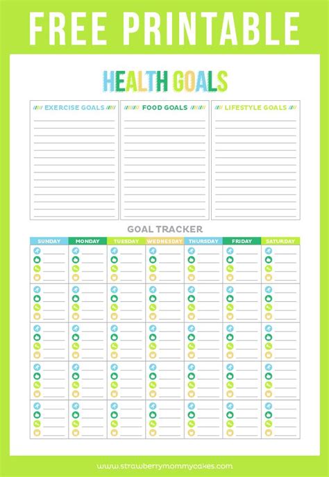 Track the foods you love and lose weight. FREE Printable Health Goal Tracker - Printable Crush ...