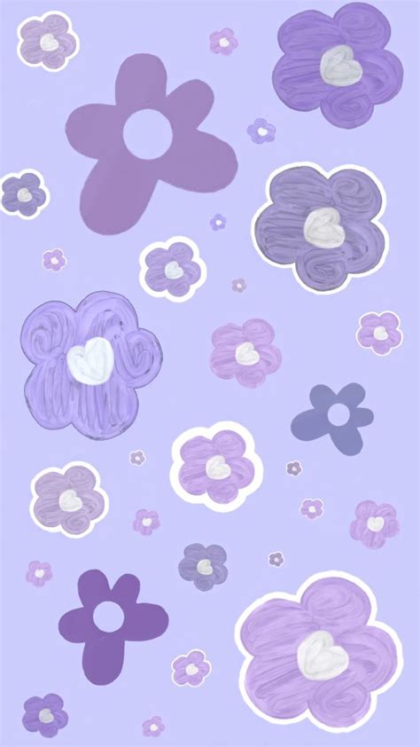 Purple Aesthetic Flower Lockscreen Cute Patterns Wallpaper Purple