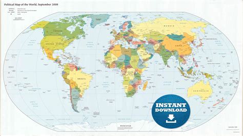 Modern World Map Printable
