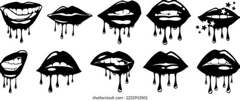 Dripping Lips Vector Isolated Clipart Design Stock Vector Royalty Free