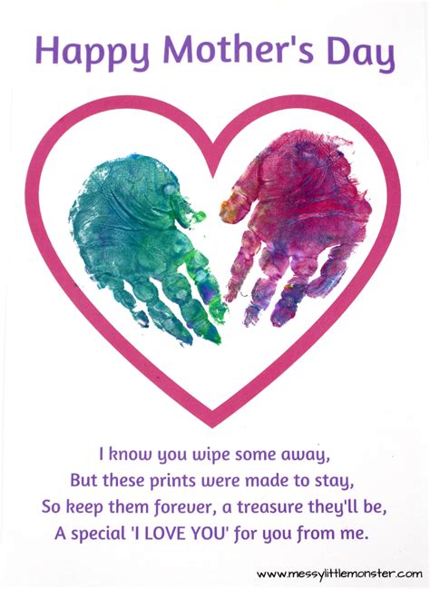 Printable Mothers Day Cards Just Add Handprints Or Footprints
