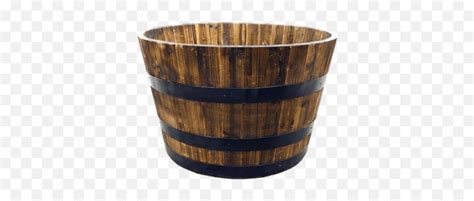 Half Whiskey Barrel Transparent Png Stickpng Real Wood Barrel Planter