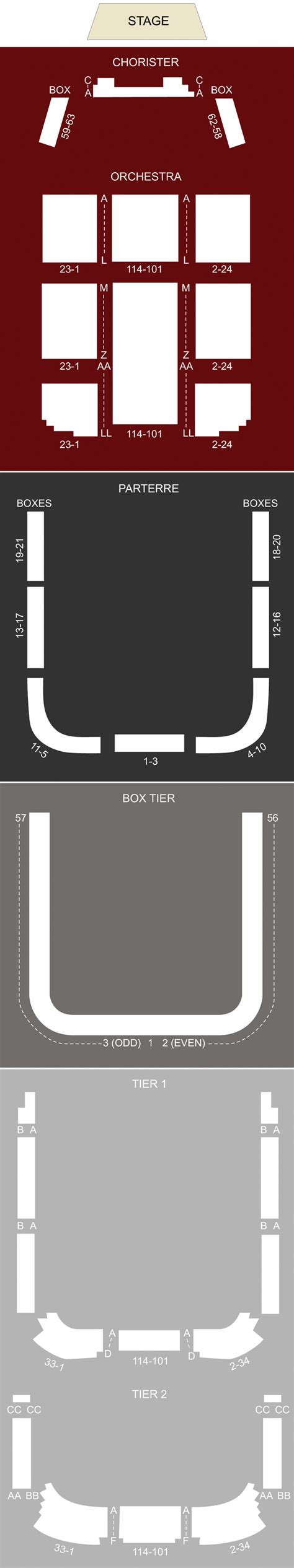 Kennedy Center Opera House Seating Chart With Numbers Cabinets Matttroy
