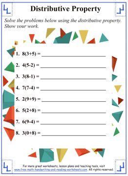 We hope to add more. distributive property worksheet 3 | Distributive property ...