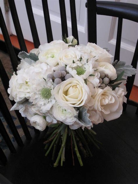 White And Grey Wedding Bouquet By Really