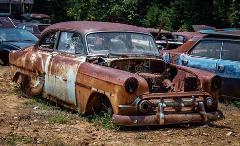 Rusty Junked Cars Stock Image Image Of Rusty Retro 154887635