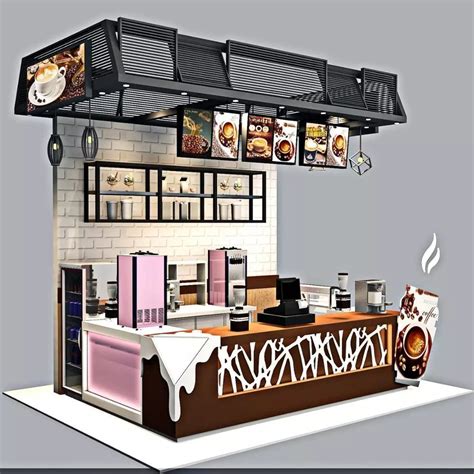 Exquisite 4x3m Coffee Kiosk Design For Shopping Mall