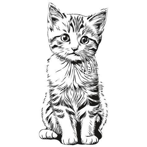 Premium Vector Cat Sketchy Graphic Portrait Of A Cat On A White