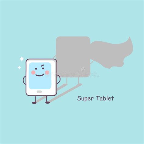 Cute Cartoon Super Tablet Stock Vector Illustration Of Computer 68084516