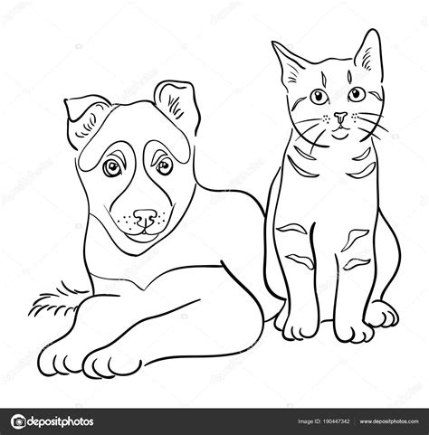 Dibujo Para Colorear Mascotas Perro Y Gato Img Sexiz Pix