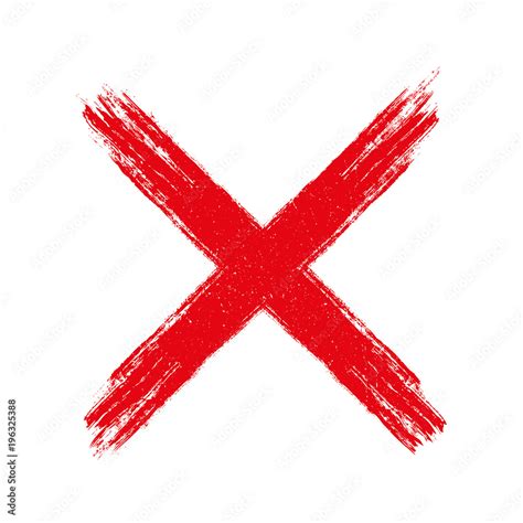 Hand Drawn Red Cross Signx Letter Isolated On White Background Stock