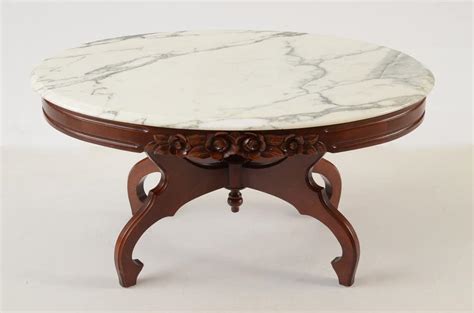 Victorian Style Marble Top Coffee Table Ebth