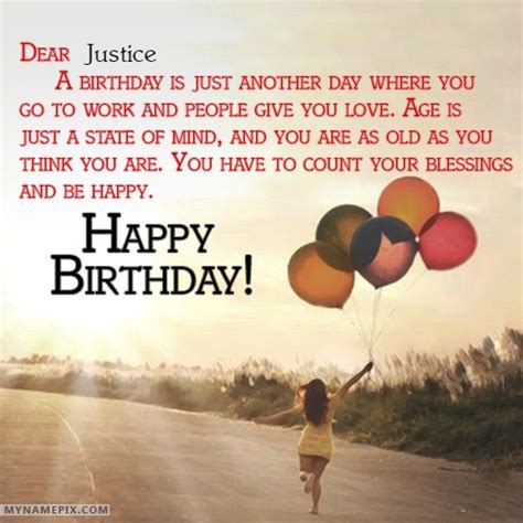 Happy Birthday Justice Cakes Cards Wishes