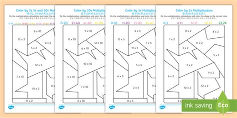 Colour By 2s 5s And 10s Multiplication Worksheet Worksheet English