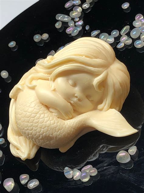 1 X Very Cute Sleeping Baby Mermaid Ivory Nut Carving Tagua Etsy