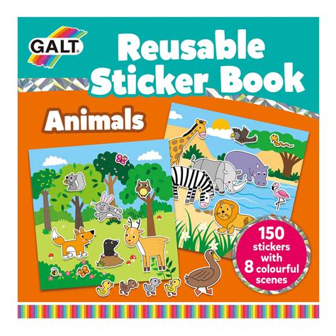 Reusable Sticker Books Animals Galt Toys Uk