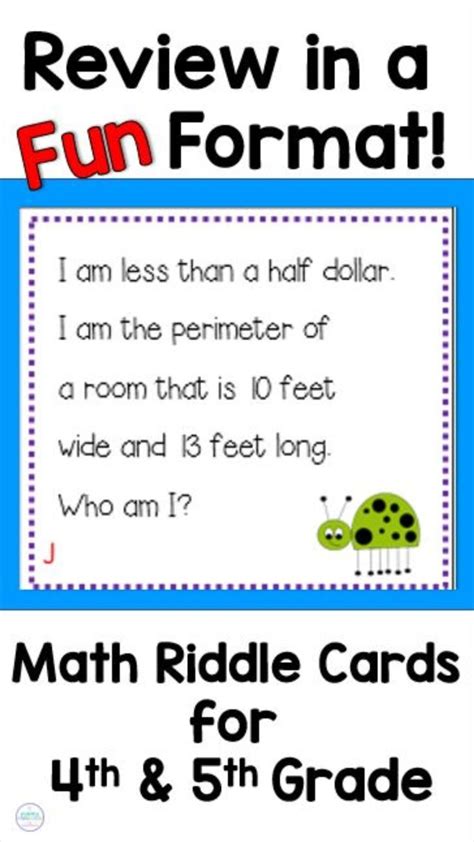 4th And 5th Grade Math Riddles 5th Grade Math Upper Elementary Math