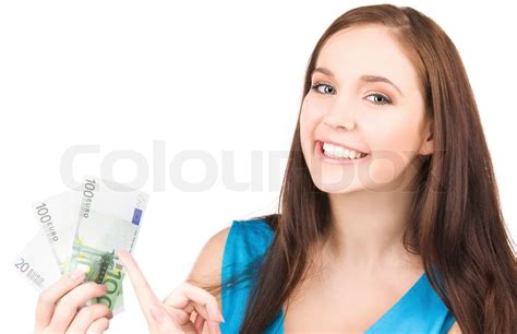 Helles Bild Der Schönen Teenager Mädchen Mit Geld Stock Bild Colourbox