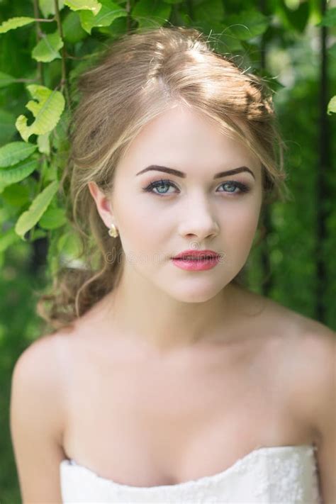Young Cute Blonde Beautiful Bride Stock Photo Image Of Blond Glamour