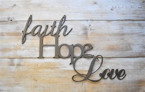 Faith Hope Love Metal Wall Art Jnmrustics