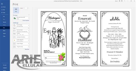 Download Undangan Pernikahan Word Type P569 Arie Cellular