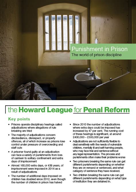 The Howard League Punishment In Prisons