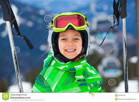 Happy Skier Boy Stock Image Image Of Goggles Child 45042231