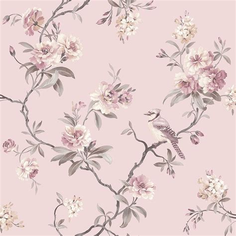 Pink roses, floral background, blossom, backdrop, spring, texture, 5k. Chinoiserie Floral Wallpaper Pink (FD40766) - Wallpaper ...