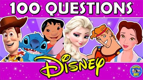 Disney Trivia Quiz 100 Disney Questions Movie Quiz Challenge Trivia Youtube