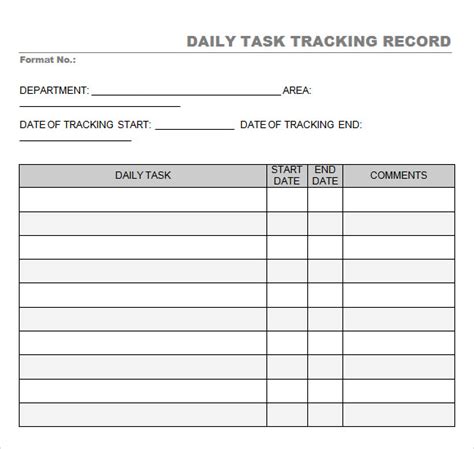 Free 6 Task Tracking Samples In Pdf Ms Word Excel