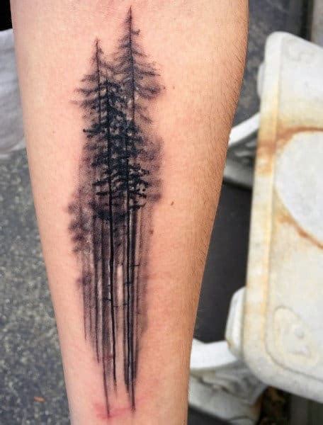 70 Pine Tree Tattoo Ideas For Men Wood In The Wilderness