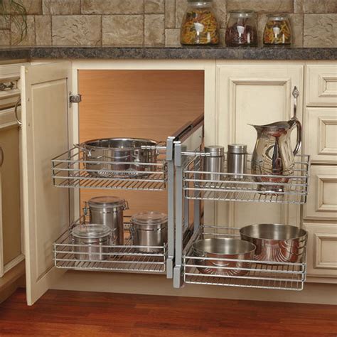 That way none of the pans need to sit in one another, and they're easily. Rev-A-Shelf Kitchen Blind Corner Cabinet Optimizer ...