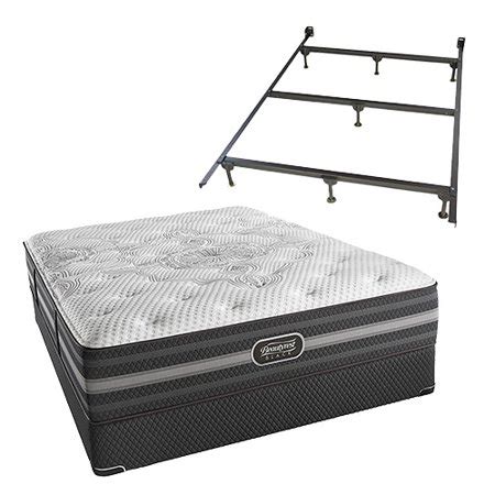 Reinforced tubular steel frame supports up to 300 lbs. Desiree Queen Size Luxury Firm Mattress and Low Profile ...