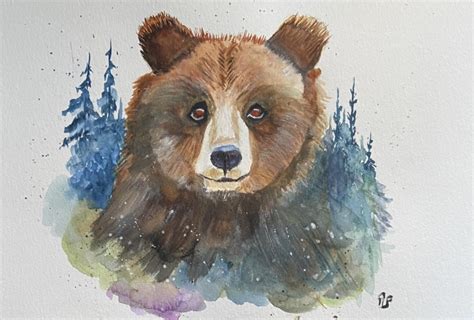 From Fur To Forest Painting A Brown Bear Using Fun Watercolour