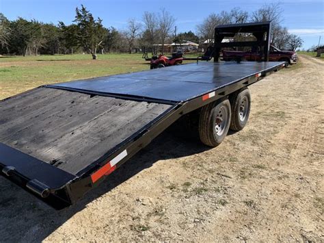30 Ft Flatbed Trailer With Dovetail And Ramps Steel Floor Reg In Hand