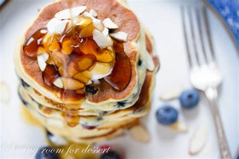 One of our cherished weekend traditions is me. Blueberry Greek Yogurt Pancakes - Saving Room for Dessert
